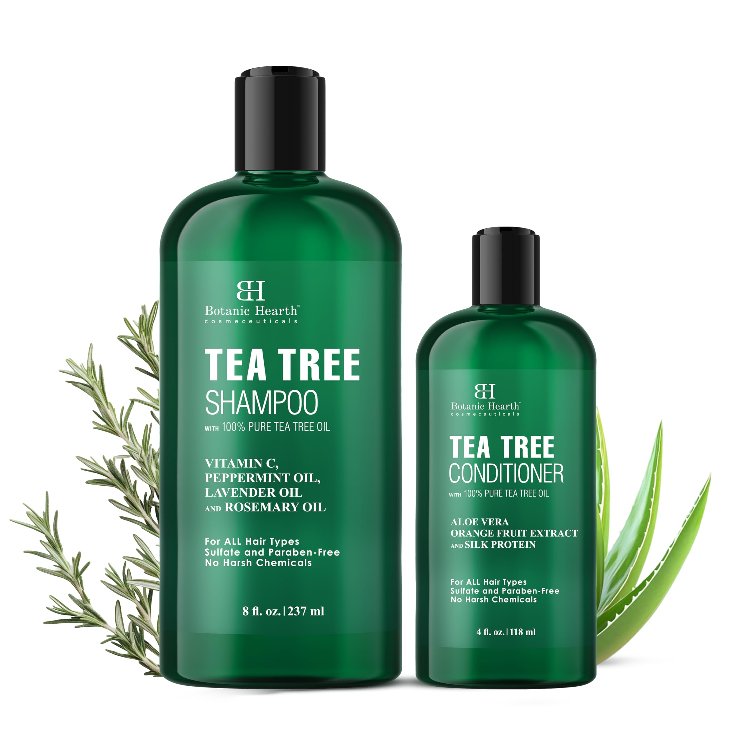 Sponsored Ad – Tea Tree Shampoo 8fl oz and Conditioner 4 fl oz - with 100% Pure Tea Tree Oil, for Itchy and Dry Scalp, Sulfate/Paraben Free - for Men and Women