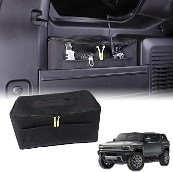 Car Trunk Organizer Storage Bag Compatible with Hummer EV SUV 2024 2025 2026 Trunk Side Window Organizer Bag Waterproof Large Capacity Foldable Multi-Function Rear Trunk Storage Bags Trunk Left Bag