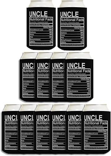 Miniatura 10 de Uncle Apreciation Gift Uncle - Etiqueta de datos nutricionales para el tío paquete de 2 latas refrescantes para bebidas negras