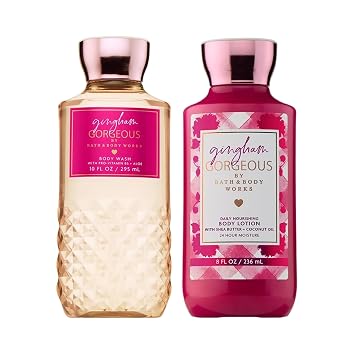 Bath & Body Works Gingham Gorgeous Body Wash and Body Lotion Bundle, Nourishing Shower Gel, Lotion for Radiant Skin, Luxury Scented, Long-Lasting Hydration, Dermatologist-Approved