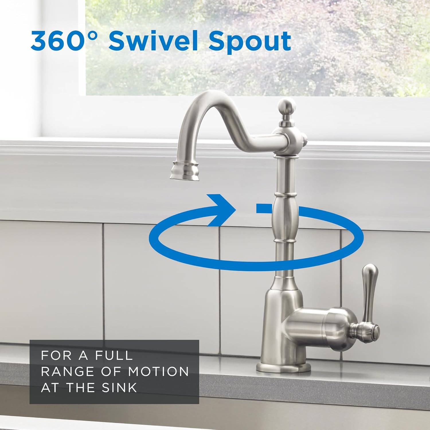 Gerber Opulence Kitchen Faucet with Side Spray - Farmhouse Style, Single Handle, Heavy-Duty Brass Construction, 2-Hole Installation in Stainless Steel, D401157SS