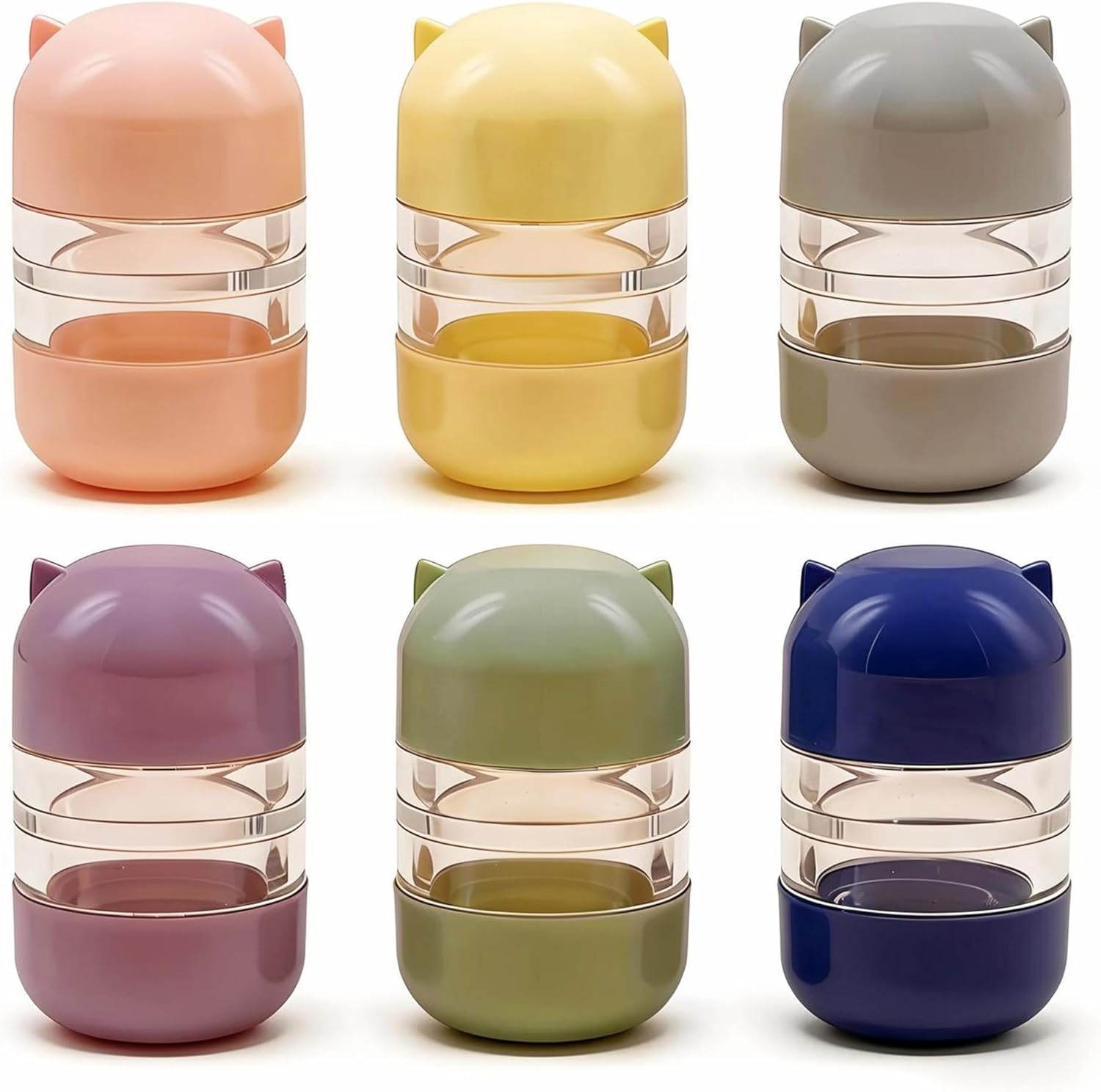 6 Colors Cylindrical Double-Headed Contact Lens Case, Portable Travel Contact Lens Storage Box, Leak-Proof Contact Lens Holder for Daily & Outdoor Use (light colour, 6pce) (Dark Color)