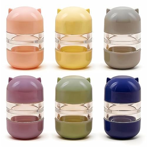 VizWqm 6 Colors Cylindrical Double-Headed Contact Lens Case, Portable Travel Contact Lens Storage Box, Leak-Proof Contact Lens Holder for Daily & Outdoor Use (light colour, 6pce) (Dark Color) - Dark Color