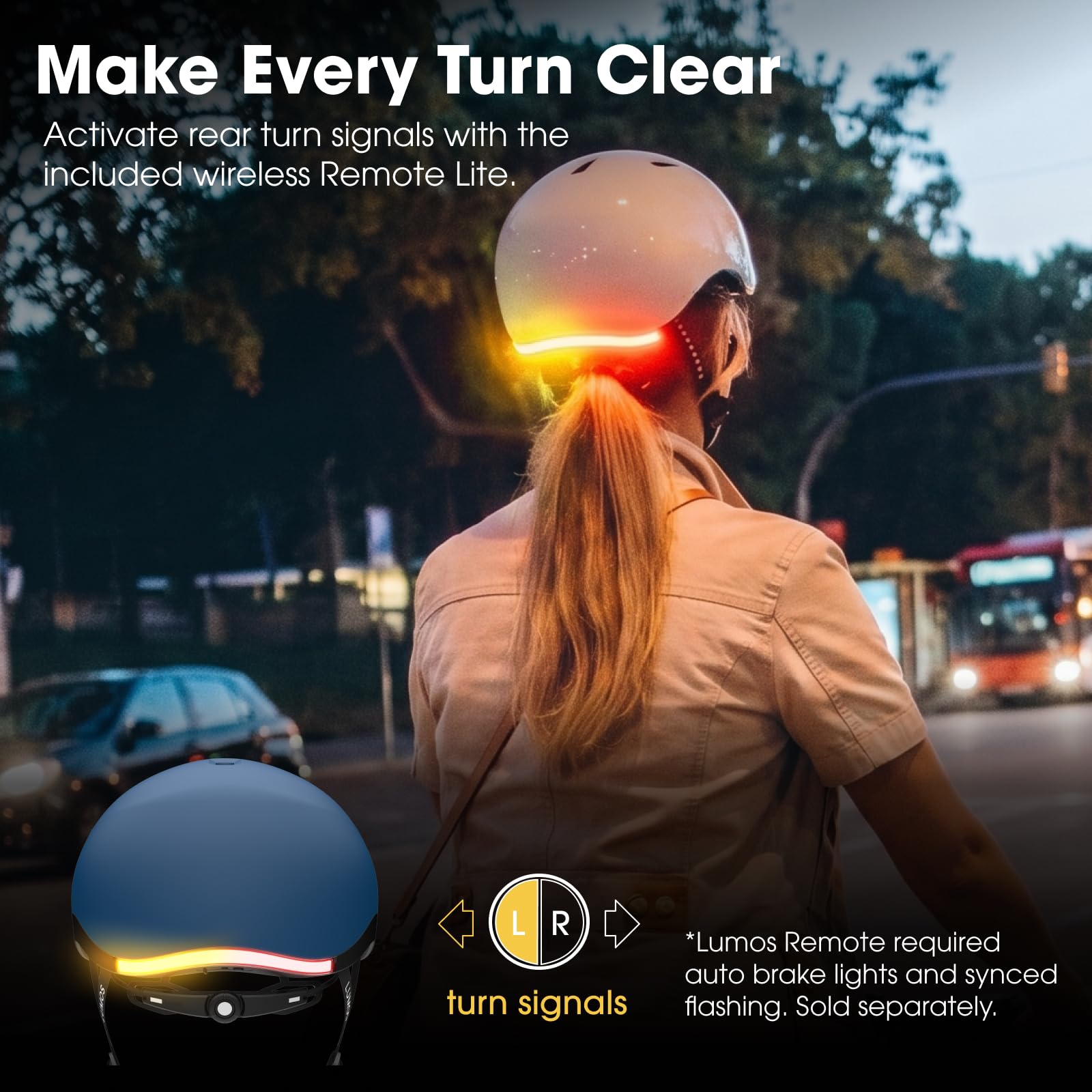 Lumos Nyxel Smart Bike Helmet, Customizable Front and Back LED Lights with Turn Signals, 360° Visibility App Controlled Comfortable & Lightweight Skateboard Urban Helmet for Adults, Men Women