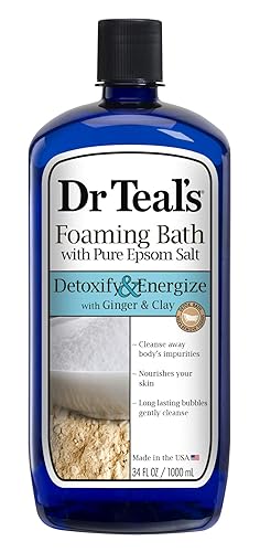 Miniatura 11 de Dr Teal's Baño espumoso con sal pura de Epsom, saúco negro con vitamina D, 34 onzas líquidas (paquete de 4)