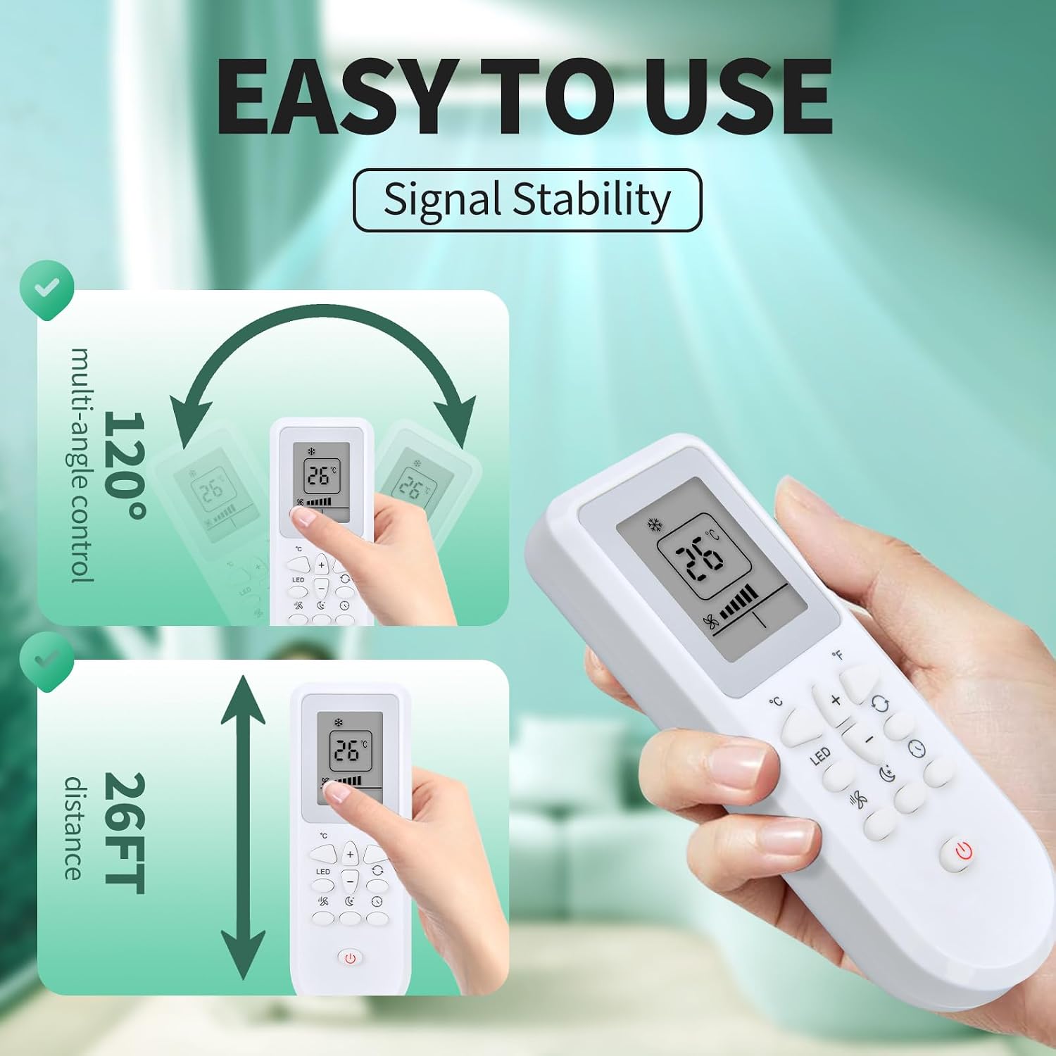 Replacement Remote Control for Black+Decker Portable Air Conditioner BPACT08WT BPACT10WT BPACT12HWT 6,500 BTU SACC/CEC
