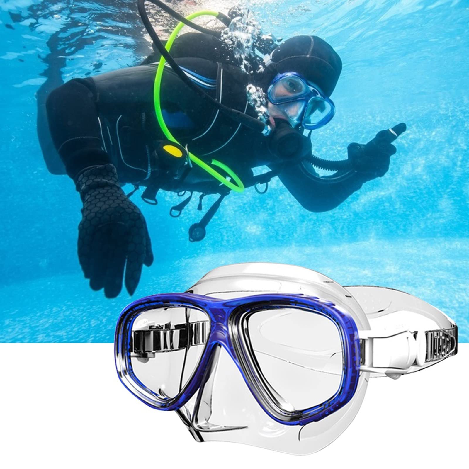 JINGYAN Okulary pływackie Diving Masks Adult Snorkeling Goggles Underwater Swimming Pool Equipment Adjustable Anti-fog Watertigh For Adults Free Breathing