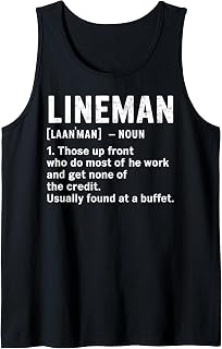 Lineman Definition Funny Joke Football Player Game Day Fan Tank Top