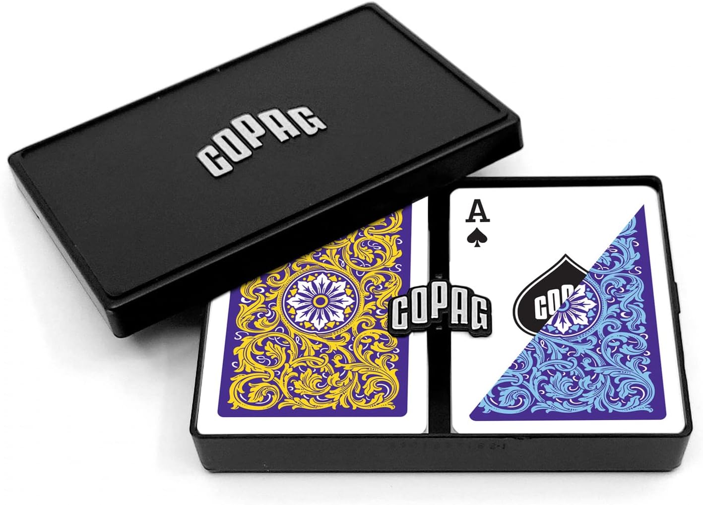 Copag 1546 Neoteric Design 100% Plastic Playing Cards, Poker Size Violet/Yellow/Blue (Regular Index, 1 Set)
