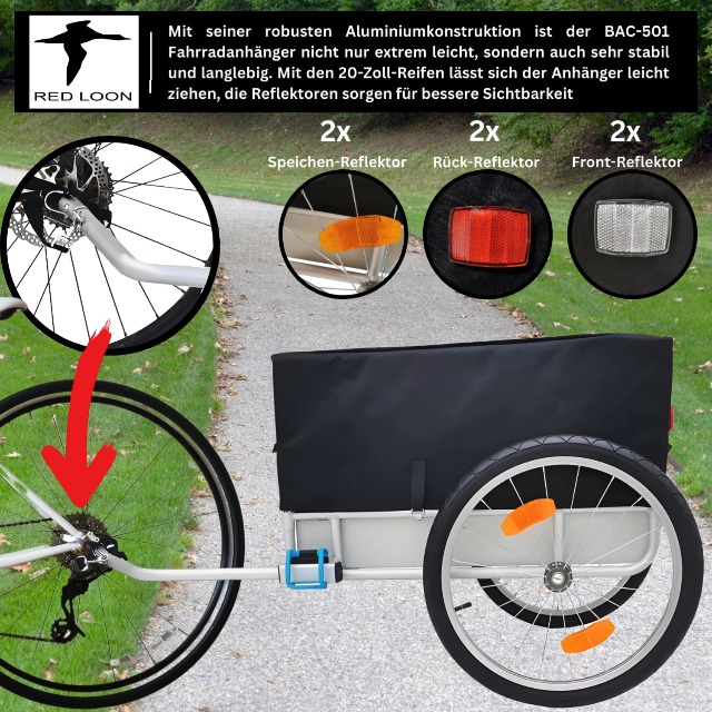 Fahrradanhänger Transportanhänger Cargo Trailer - Red Loon Cargo T4 - Fahrrad Transport Anhänger - Alu Wanne - Aluminium Felgen - extrem leicht