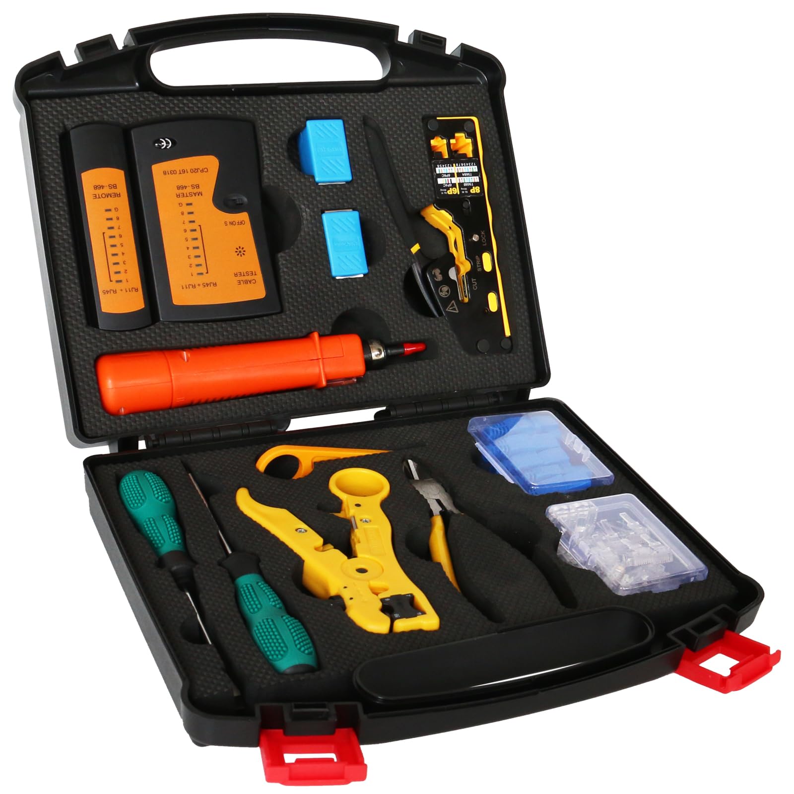 trophable Netzwerk-Werkzeug-Set, 12-in-1, professionelles RJ45-Crimpwerkzeug-Set