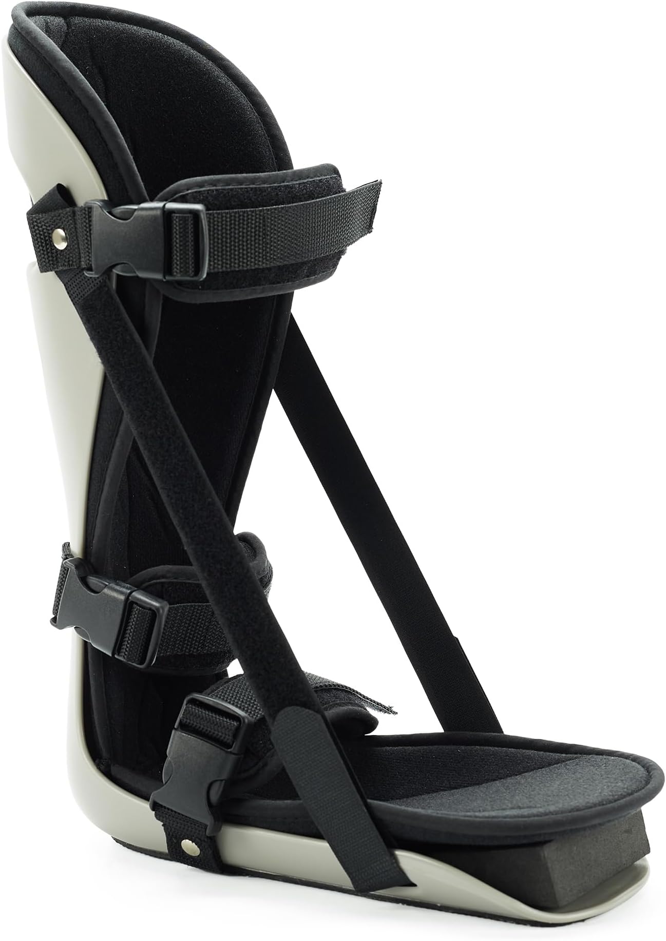 Plantar Fascitis Night Splint Adjustable Leg Support Brace for Fascia, Tendon and Calf Stretching, Heel and Bone Spur, Arch Pain Treatment Fit Right or Left Foot, Grey, Large