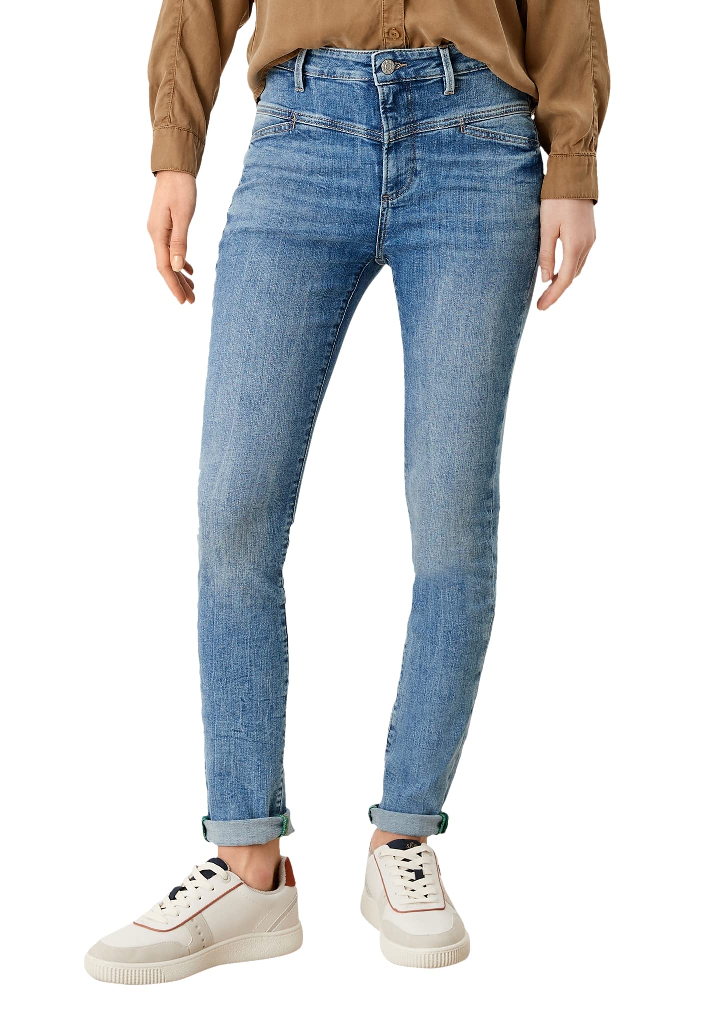 s.Oliver Damen 120.10.202.26.180.2110147 Hose lang Izabell Skinny, Light Blue Sretche, 36W 32L EU