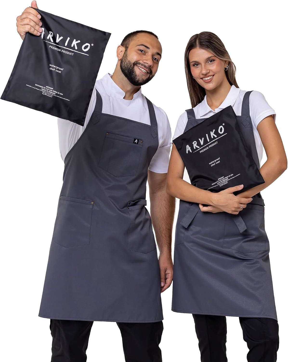Aquasafe Water-Repellent Cross-Back Bib Apron - Unisex One Size image 5
