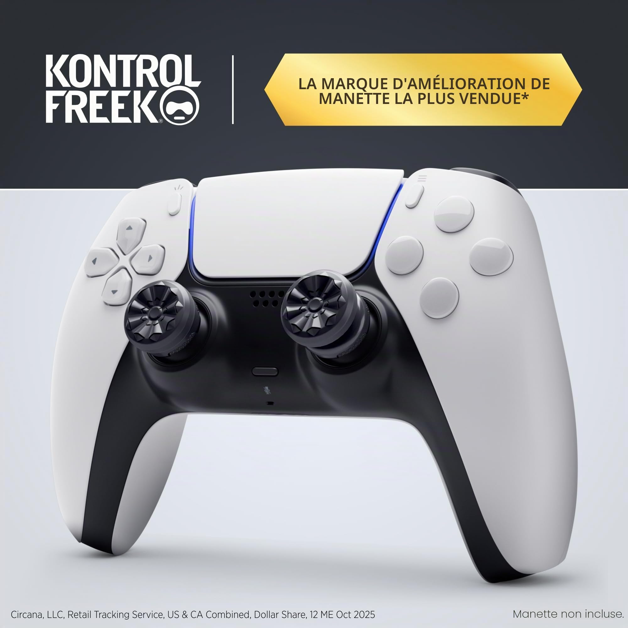 KontrolFreek FPS Freek Galaxy Black pour PlayStation 4 (PS4) et PlayStation 5 (PS5) | Baguettes performantes | 1 Taille Haute, 1 mi-Haute | Noir (édition limitée)