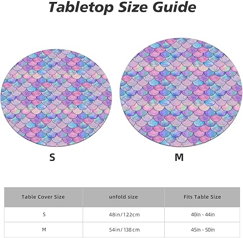 Vista 24 de Famame Beautiful Bloom - Mantel redondo ajustable con borde elástico, impermeable, con borde elástico, para interiores y exteriores, se adapta a