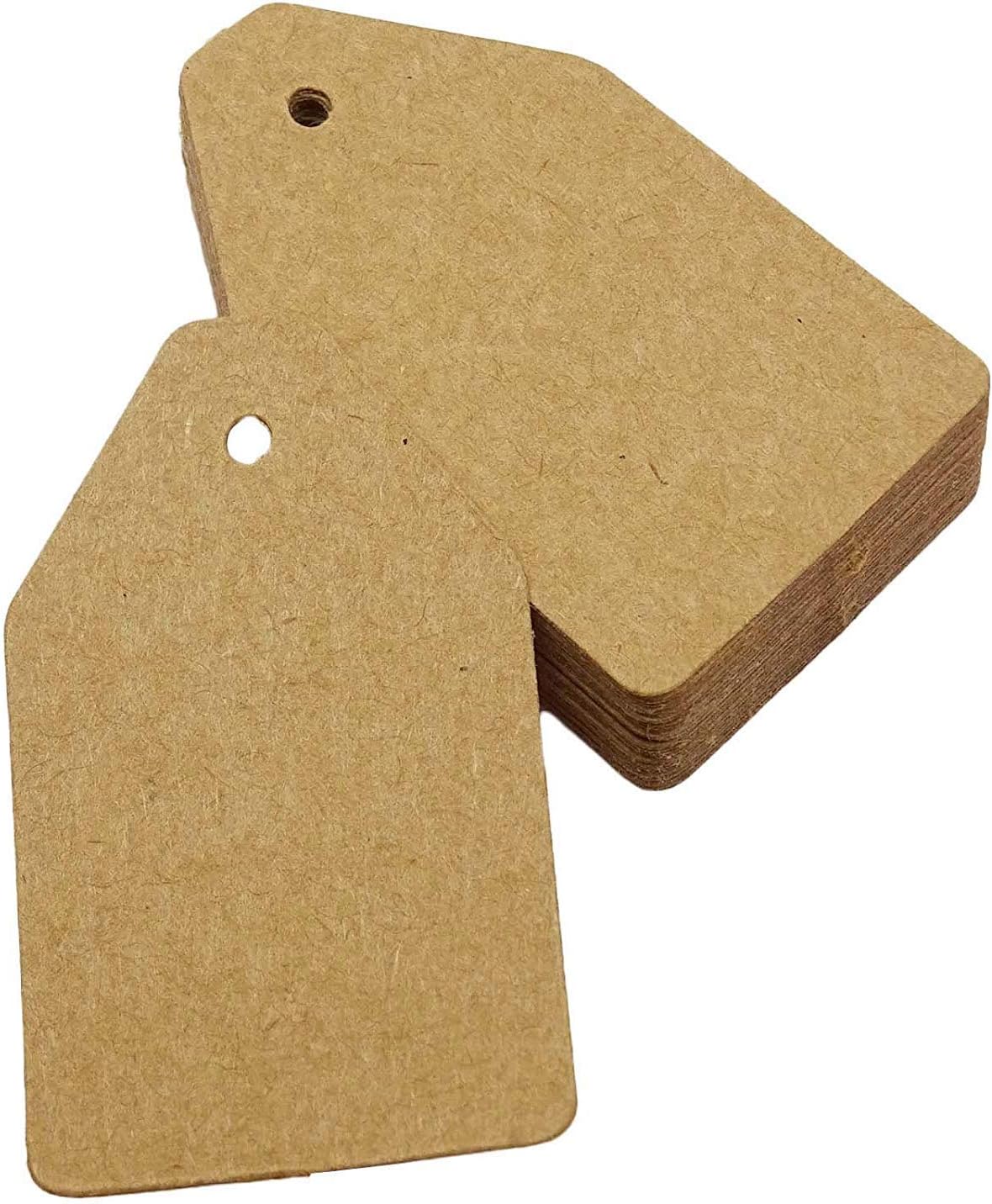 500 PCS Rectangular Shape Kraft Paper Bonbonniere Wedding Favor Tags Blank Hang Tag with Free Natural Jute Twine