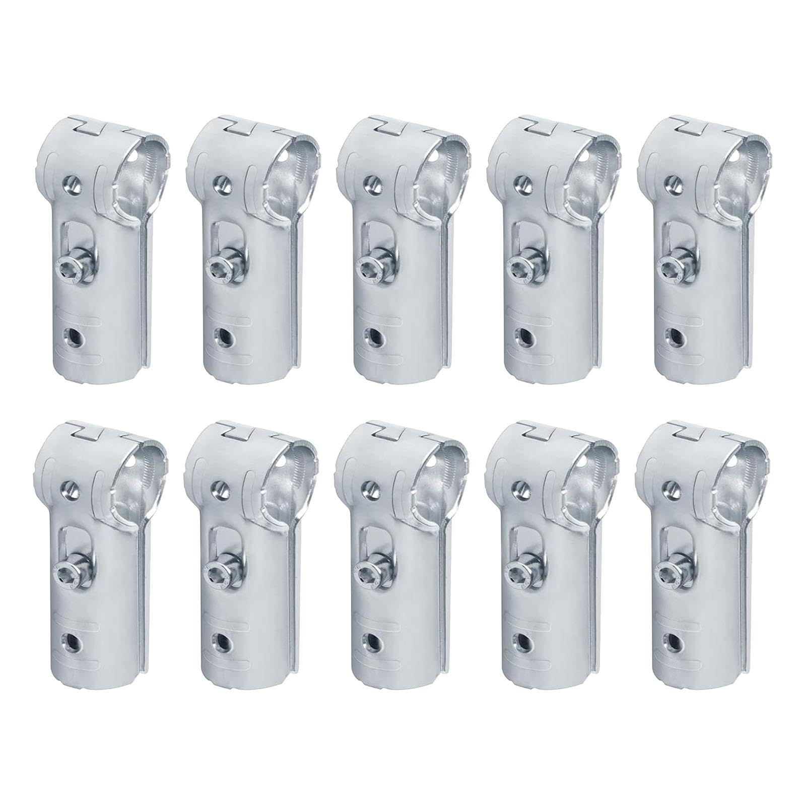 10 Pièces Raccord de Collier de Tuyau Connecteur Matériel Acier à Assemblage Rapide Durabilité Renforcée Convient pour Bibliothèque Métallique, Argent