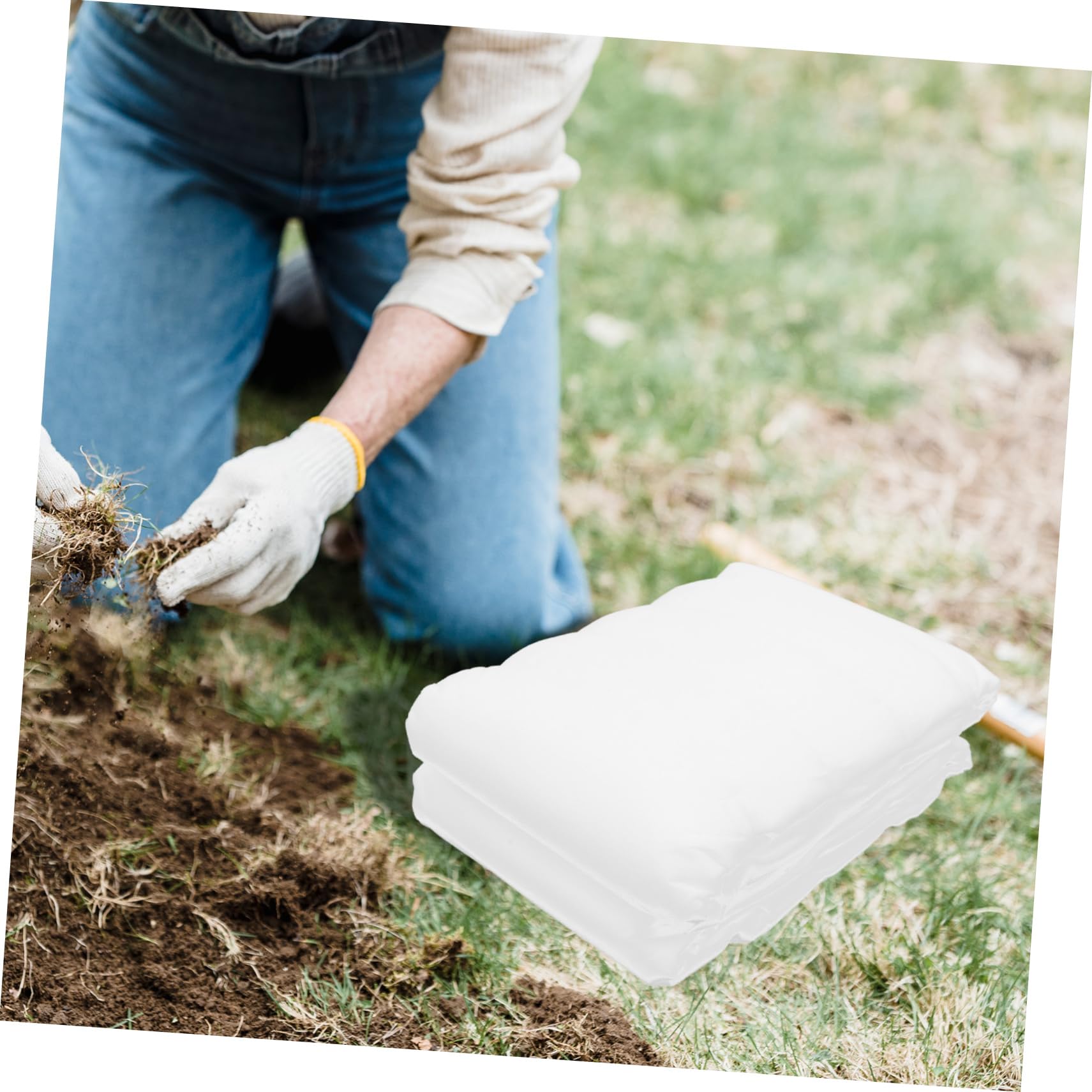 Mipcase 2 Pezzi Copertura Fitosanitaria Filo Floreale Muro di Siepe Impianti Vegetazione Coperta di Pile Casa Artificiale Piante Finte Microfibra Guanti da Forno Tessuto Non Tessuto Bianca