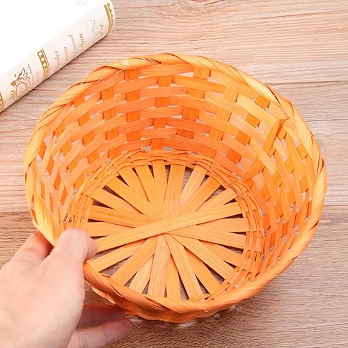 Miniatura 6 de BESPORTBLE 1pc Cuenco de mimbre natural para niños, aperitivos de mimbre, cesta de flores de ratán decorativo, cesta de Pascua, cesta de huevos,