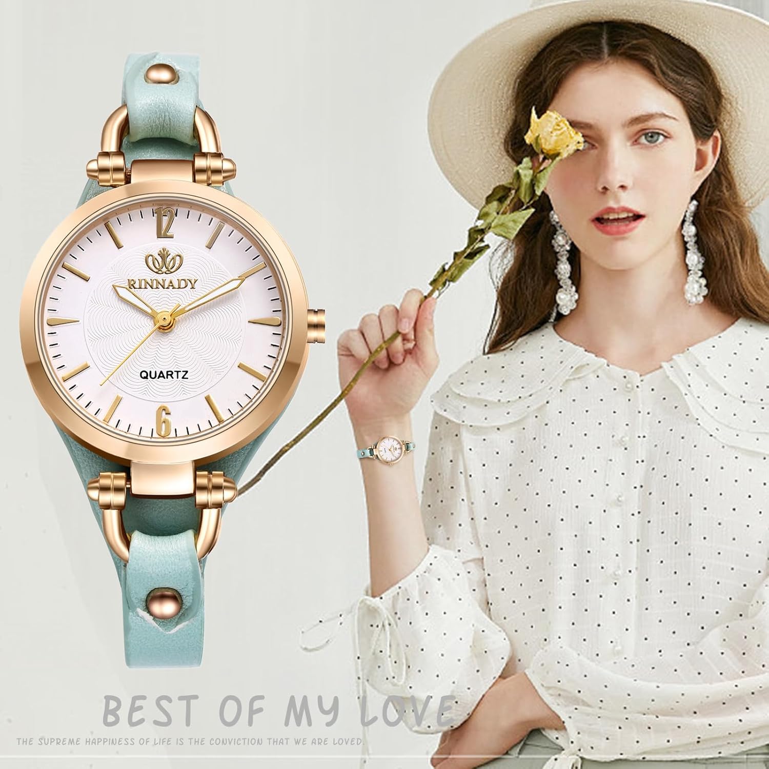 Avaner Women's Leather Quartz Watches: Slim Strap Small Face Ladies Elegant Dress Wrist Watches - Image 6