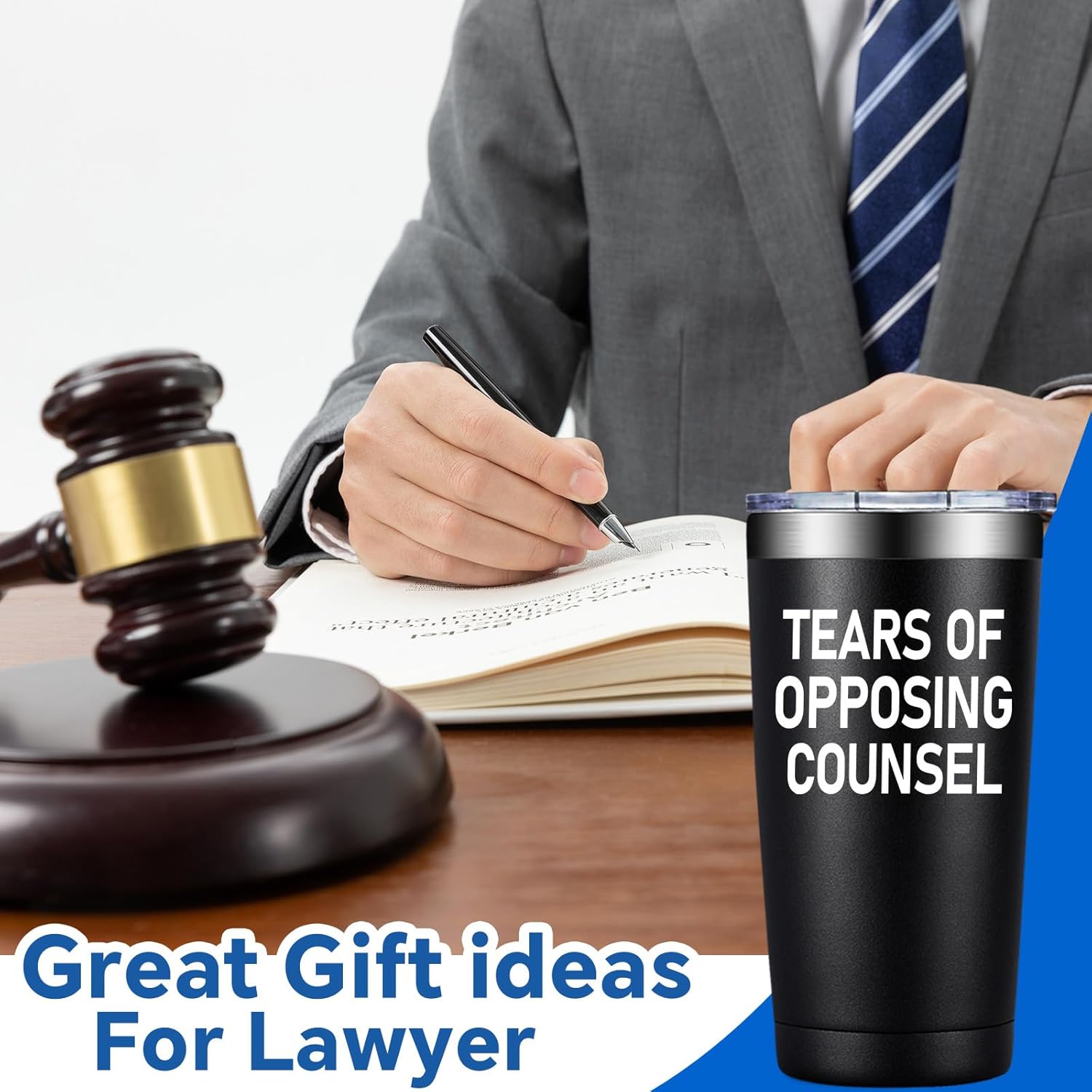 Lawyer Gifts for Men Women - Lawyer Christmas Appreciation Gifts - Gift for Law Student Graduation, Lawyer, Attorney, Paralegal - Tears of Opposing Counsel - 20oz Tumbler - Image 2