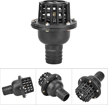 Foot Valve Black PVC Low Pressure Flat Check Bottom Valves Accessory Kit Used for Fluid Machine Shower Head 4 Sizes Multifunction (1.5in)
