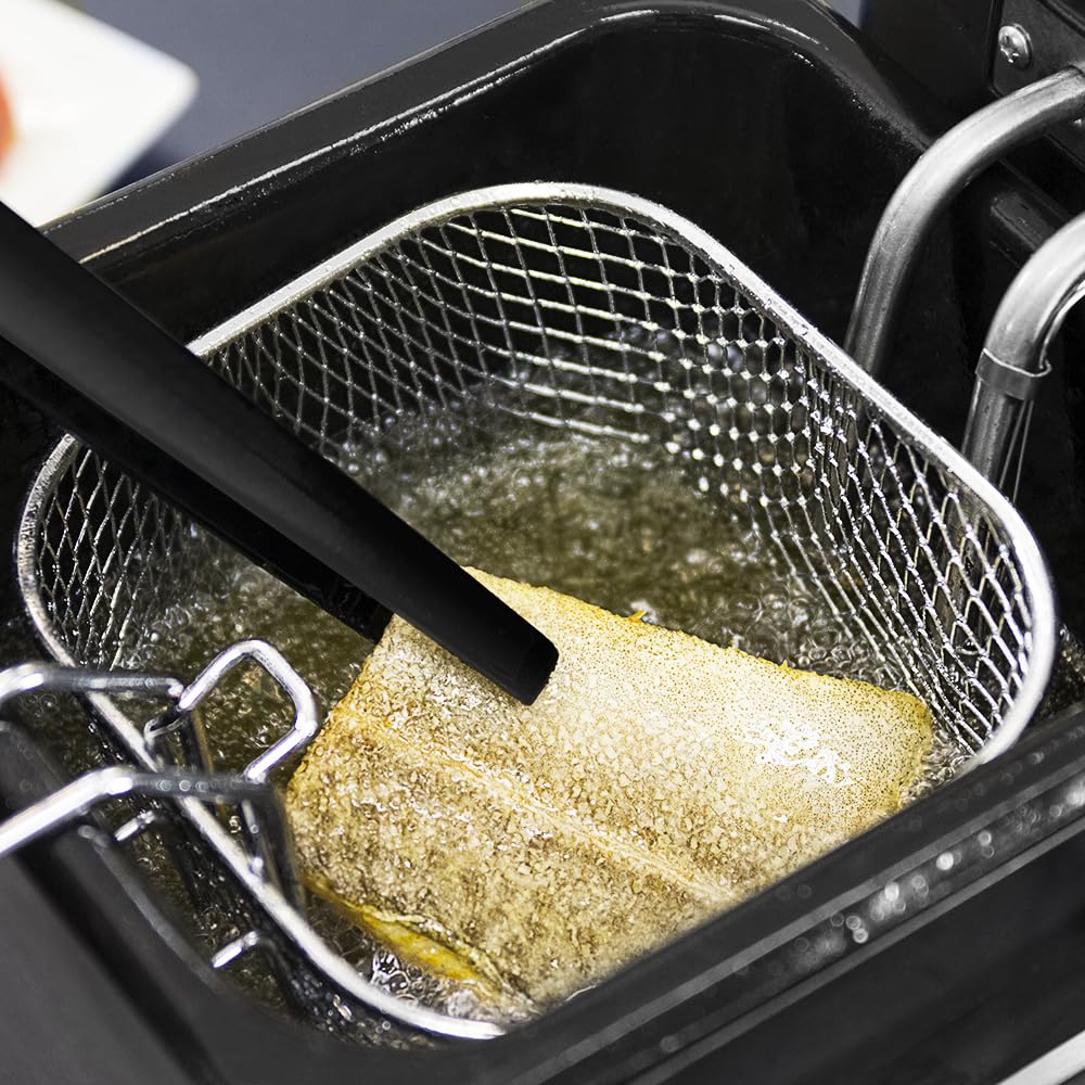 Cecotec Friteuse électrique avec huile Cleanfry 1,5 l, 1 000 W, acier inoxydable, filtre OilCleaner, température 190 °C, cuve émaillée, passe au lave-vaisselle, indicateur lumineux, surchauffe
