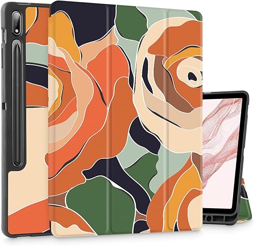 Mektron Funda para Samsung Tab S9S9 FE Plus de 12.4 pulgadas modelo 2023 X810X816BX818U, soporte para lápiz integrado con función de encendido y