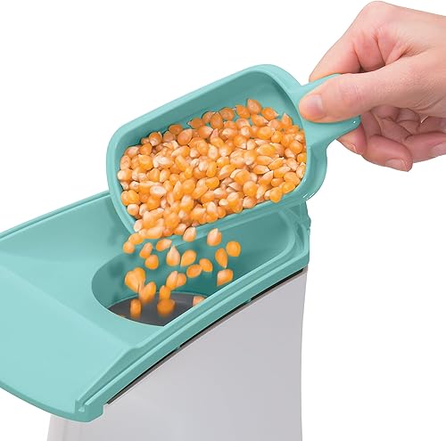 Miniatura 3 de Presto 04869 Popcorn - Taza medidora integrada + mantequilla derretida, fácil de limpiar, envoltura de cable integrada, 18 tazas, aguamarina/blanco