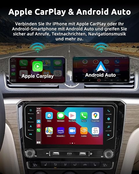 ESSGOO 4+64G Autoradio mit Wireless Carplay und Android Auto Für VW Golf 5 6 Plus Touran Tiguan EOS Passat Polo, 7 Zoll Auto Radio Display mit Bluetooth, Voice Control, Mirror Link, FM, SWC - 4