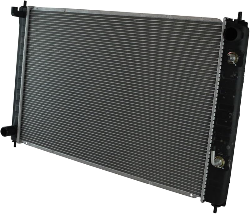 TRQ Radiator 1 Row Aluminum Core 26.38 in Core Width for 2009-2014 Nissan Murano 3.5L V6, 2011-2017 Quest 3.5L V6