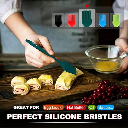 Miniatura 111 de Walfos Cepillo de silicona para pastelería, juego de cepillos para untar resistentes al calor, perfecto para hornear, parrilla de barbacoa, cocina