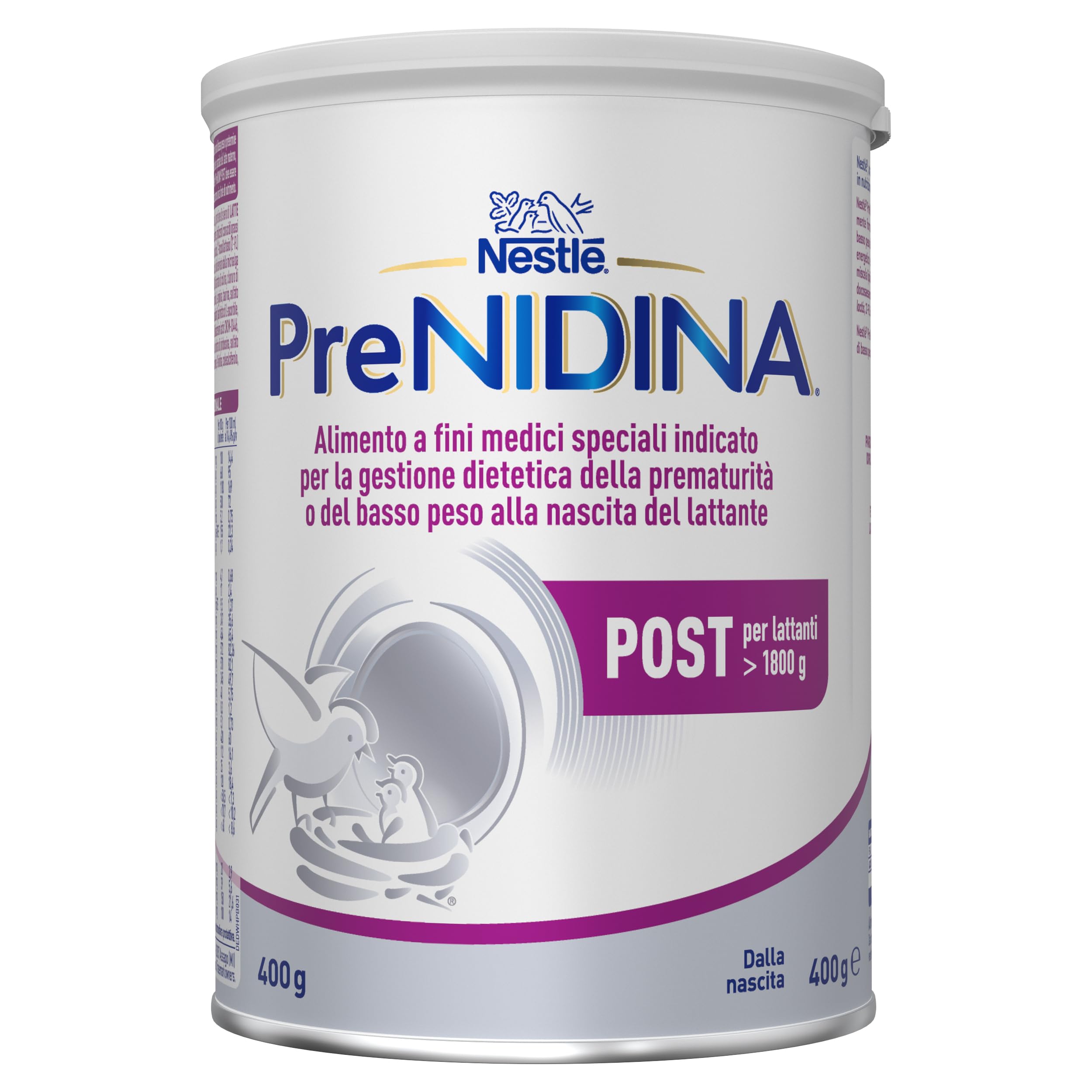 PreNIDINA Post Polvere Alimento a Fini Medici Speciali, Latta 400g