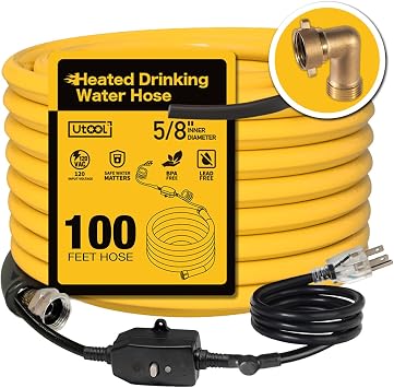 UTOOL 100FT Heated Water Hose for RV,40F Anti-Freeze Drinking Water Hose