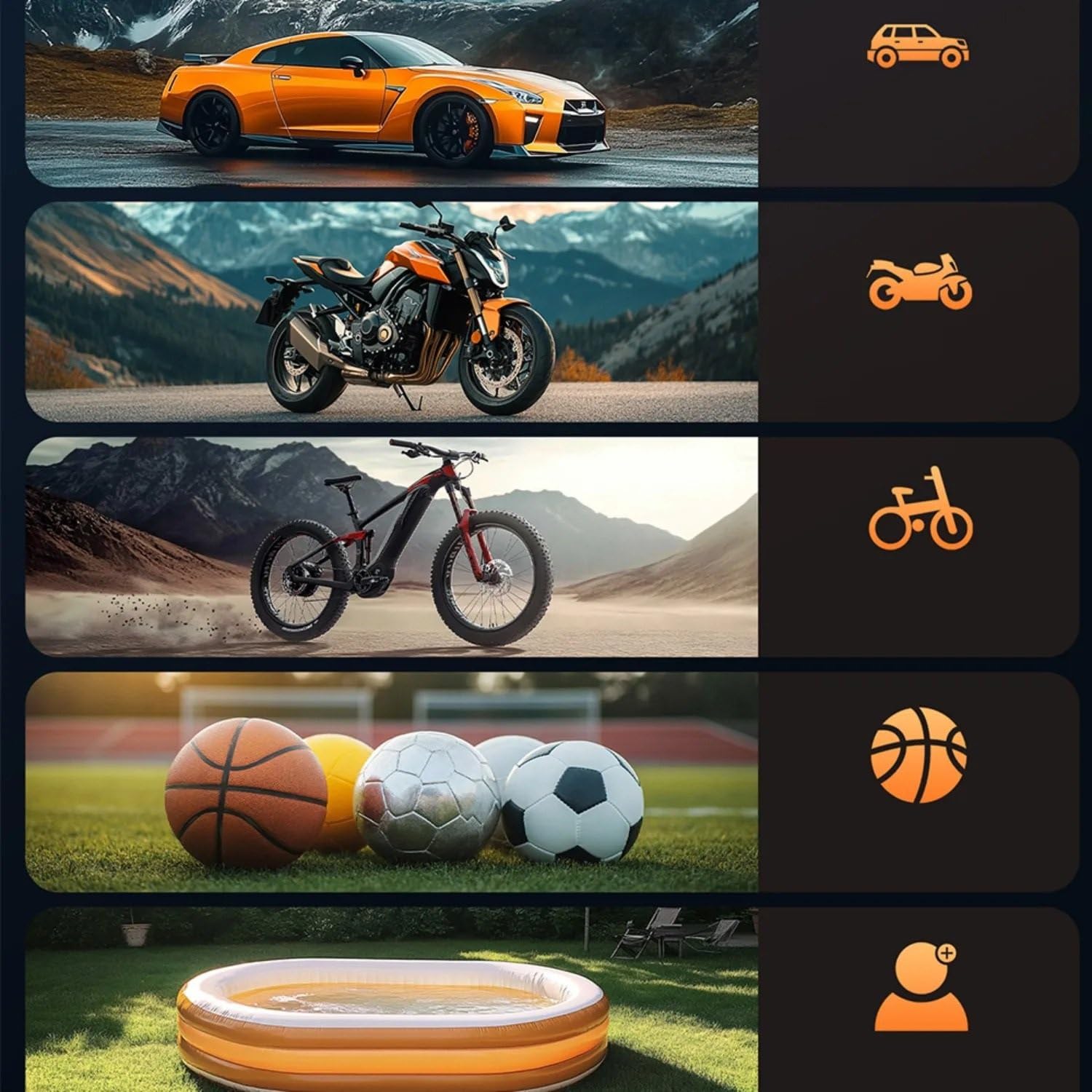 Compresores de Aire portátiles Inflador de neumáticos con compresor de Aire portátil, 150PSI, con manómetro Digital, Coches, Motocicletas y Bolas, luz LED Inflador Ruedas Coche