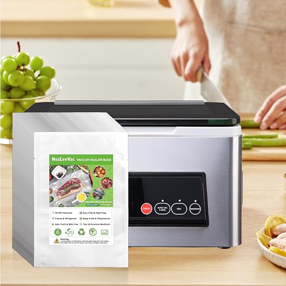 Chamber Vacuum Sealer Bags 200PCS 6X8&10X12,Heavy Duty Pre-Cut Vacuum Chamber Pouches for Food Storage,Sous Vide or Meal Prep,BPA-Free Thick Seal a meal bag for Commercial Sealer Machine