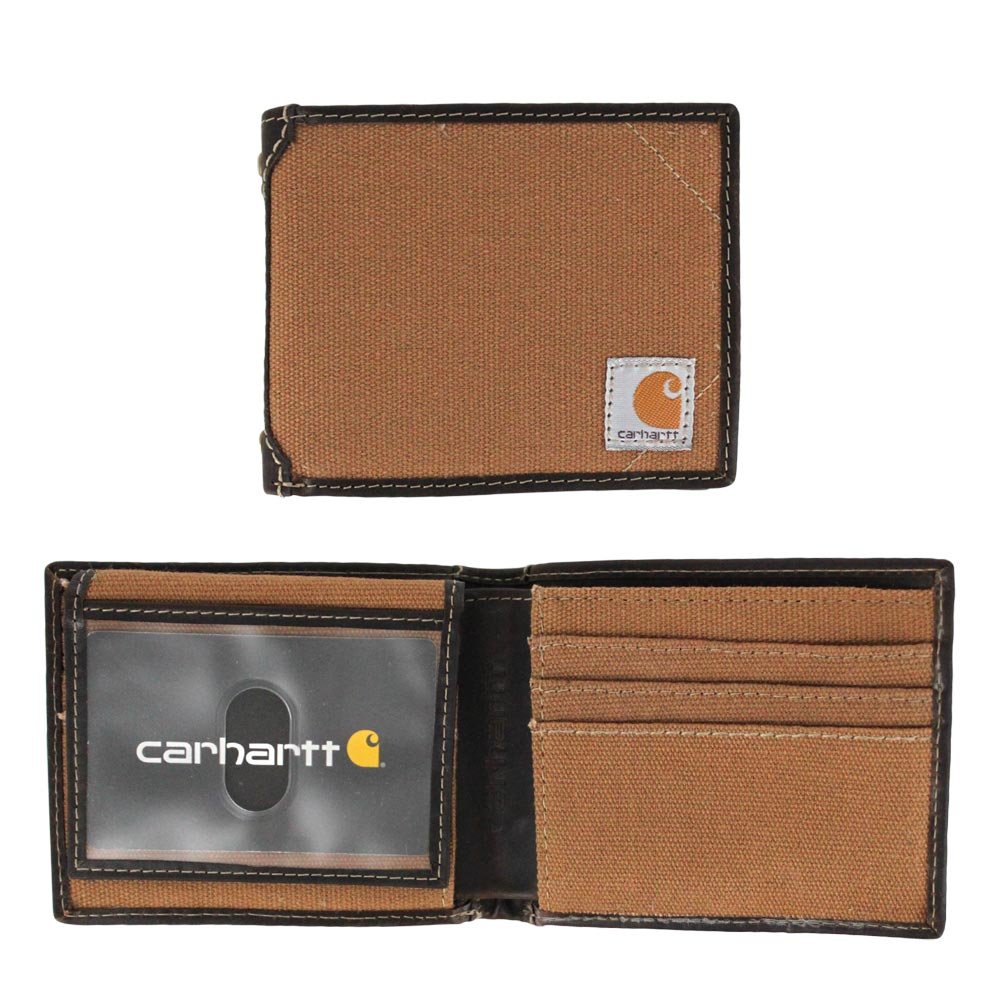 CarharttMen's Billfold and Passcase Wallets, Durable Bifold Wallets, Available in Leather and Canvas Styles