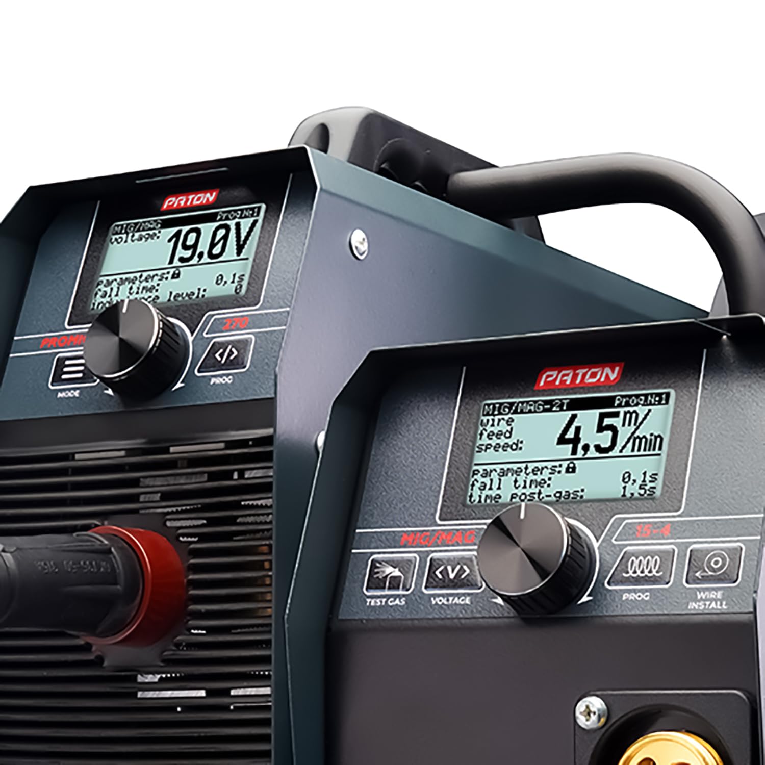 PATON ProMIG 270A soldadora MIG MAG 3 en 1, 400V, con alimentación 15-4, soldadora de electrodos con portaelectrodos y pinza de masa, protección de hilo y correa