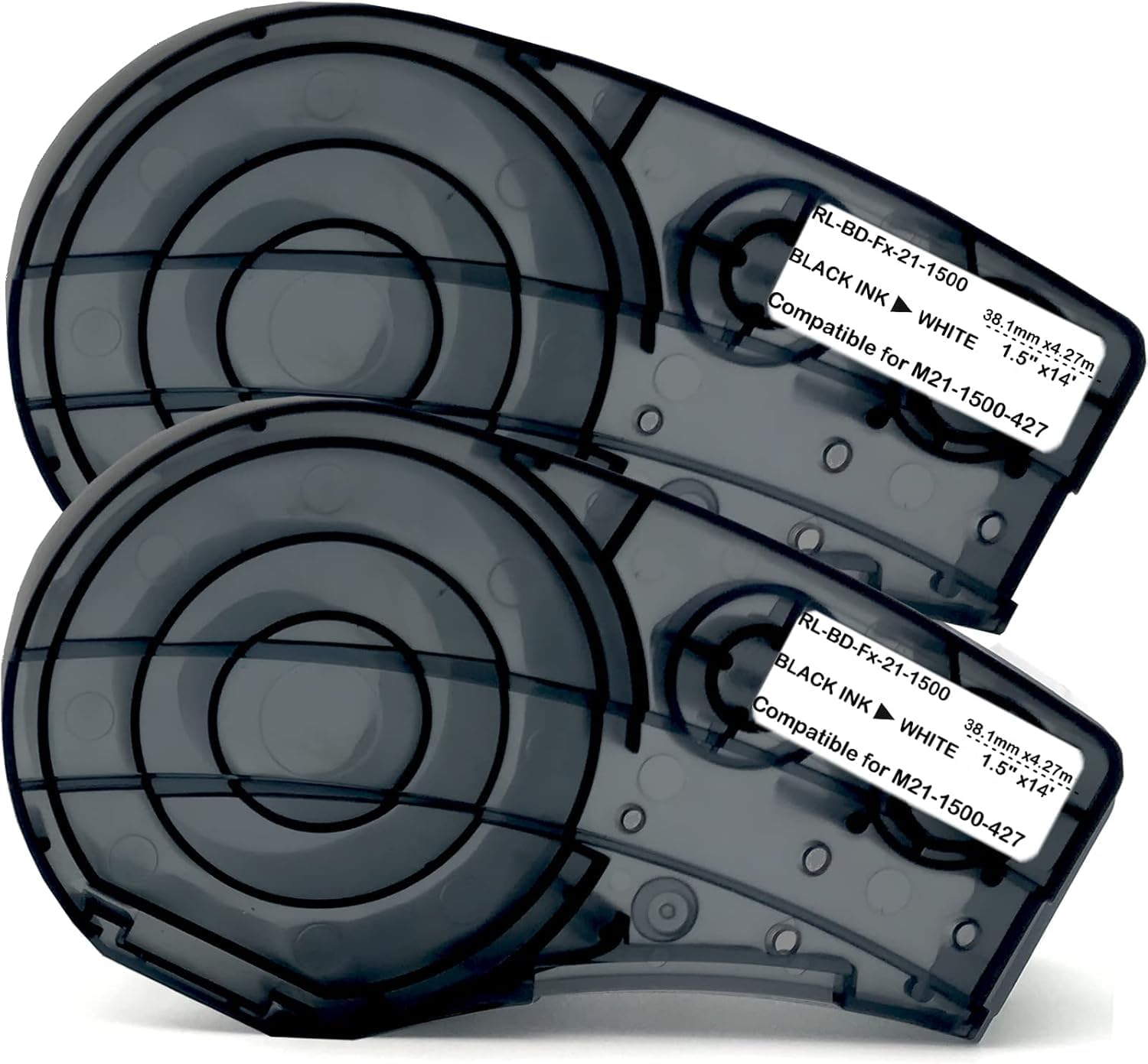 Wire Wrap Label Compatible M21-1500-427 Self-Laminating for Vinyl Patch Panel and Cable Labeling,Work with M210/M210-LAB BMP21-PLUS/LAB Printer,1.5 Inch Width,Black on White,2-Pack