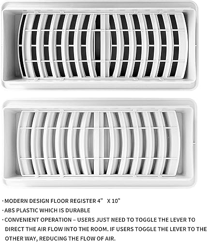 Miniatura 10 de Tech Drive Registro decorativo de suelo, cubiertas de ventilación de 3 x 10 pulgadas para ventilación de escape de HVAC y decoración del hogar,