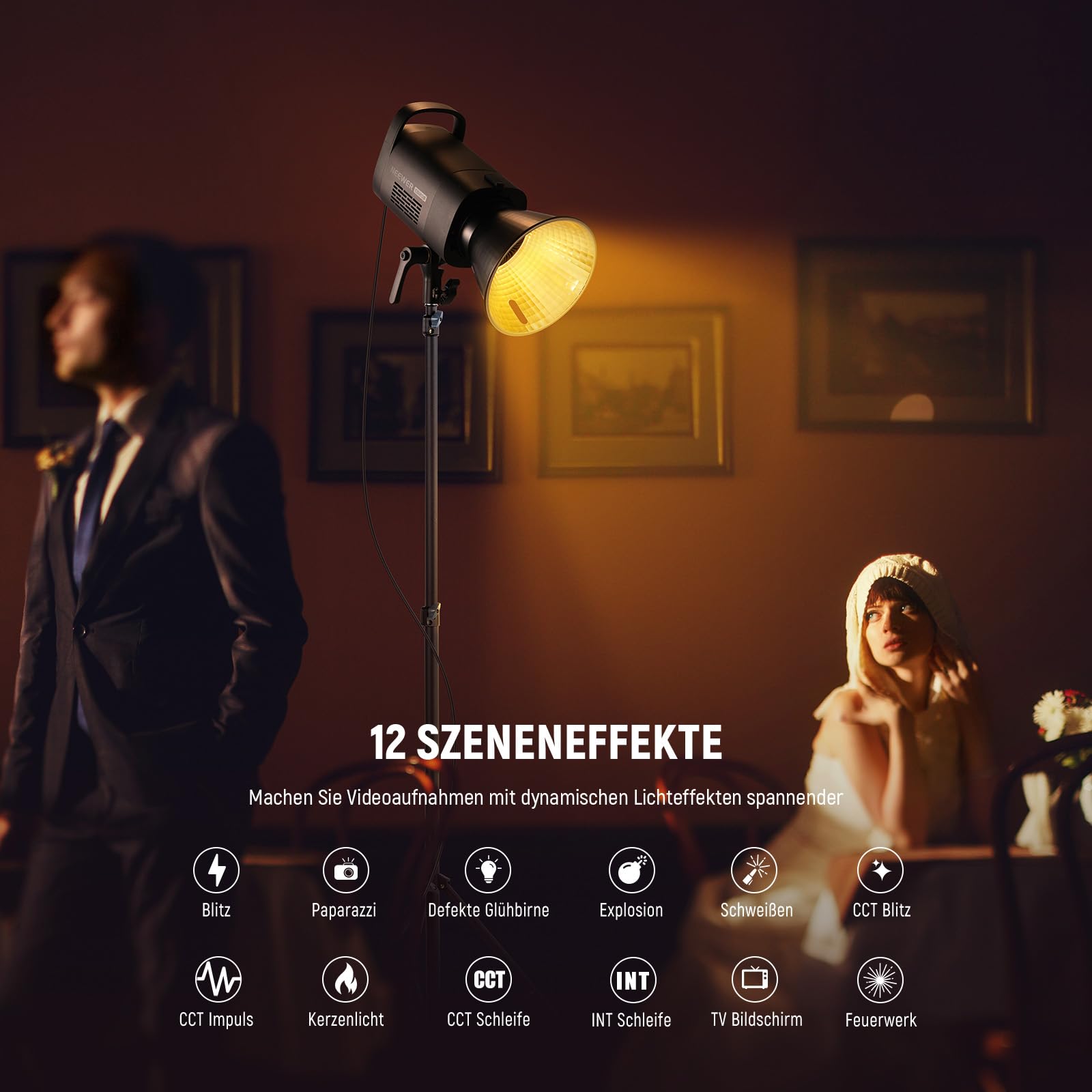 Neewer CB120B 120W LED Videoleuchte mit 2 – Bild 4