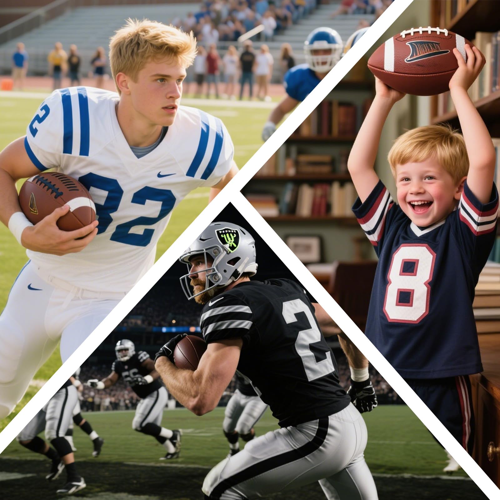 American Football – Personalisierbarer Football mit Text, Logo oder Foto Fans – Mini, Junior, Offizielle Größen – Für Trainer, Spieler, Papa oder als Trophäe