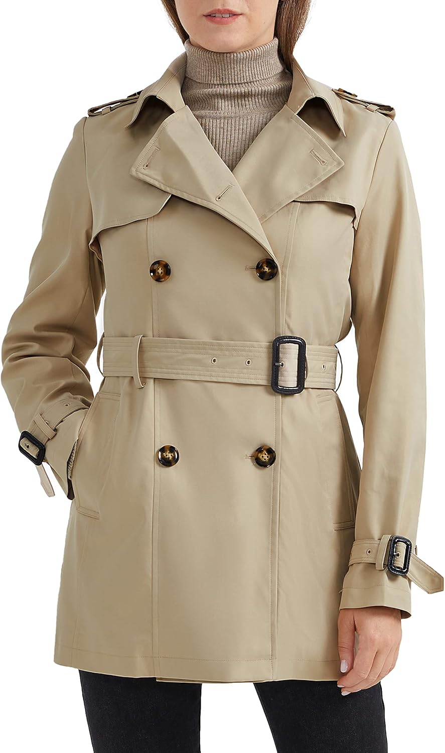 Orolay Women's Double Breasted Trench Coat Windbreaker