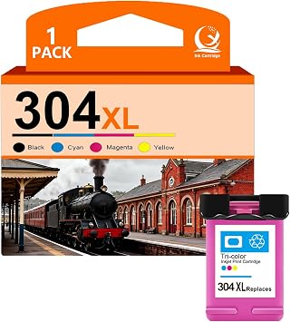304XL Compatible Ink Cartridge Replacement for 304 XL Cartridge Work for HP AMP 100 120 125 130 Envy 5030 5032 5020 5010 Deskjet 3760 2630 3750 2620 2622 3720 3762 3730 Printers 1 Ttr-Color