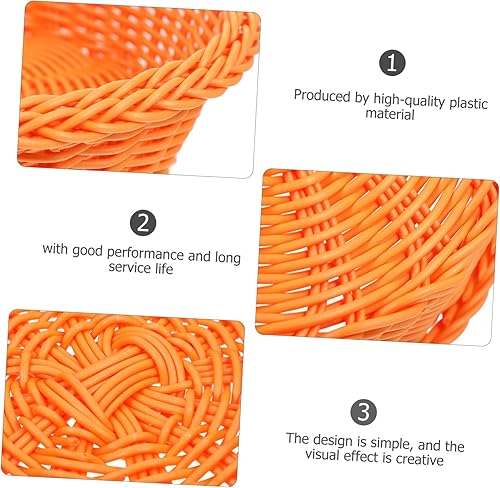 Miniatura 8 de Zerodeko Cesta de frutas tejida para decoración de casa para decoración de galletas para el hogar, cuenco de mimbre, cesta de ratán con corazón,