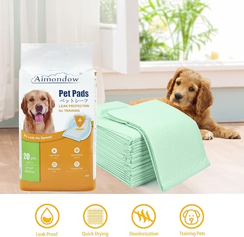 Miniatura 10 de Aimondow Almohadillas absorbentes para cachorros, almohadillas de entrenamiento de secado rápido para perros y gatos, almohadillas a prueba de