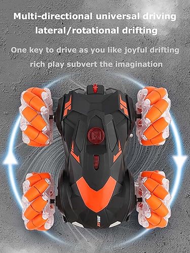 Miniatura 6 de Auto de control remoto giratorio de 360 4WD con luces, juguete eléctrico de carreras de 2.4 GHz, adecuado para múltiples terrenos para niños y niñas