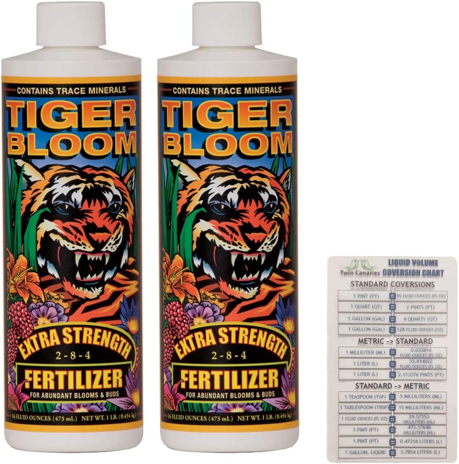 FoxFarm Tiger Bloom, 16 oz (2 Pack) + Twin Canaries Chart