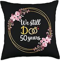 Vista 1 de Cojín para 50 aniversario de pareja con 50 años de matrimonio, 50 aniversario de boda, 17.7 x 17.7 in, multicolor